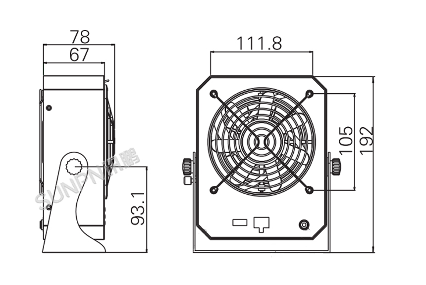 离子风机-产品外形尺寸图