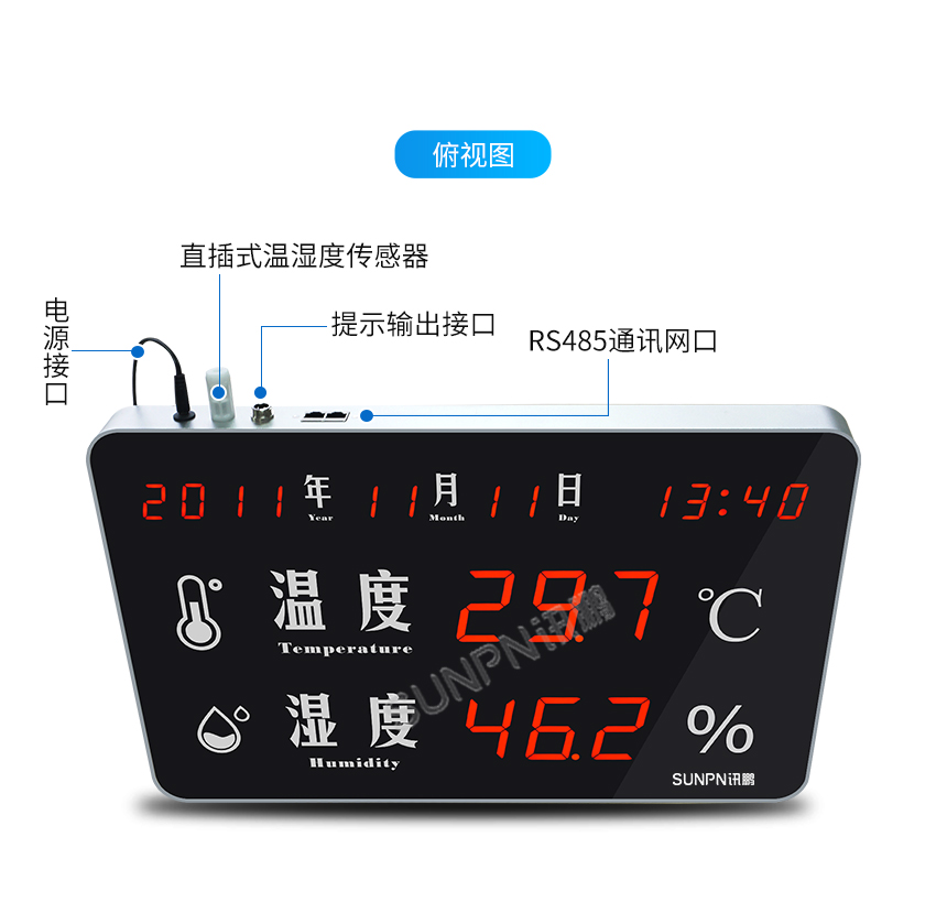 温湿度看板-俯视图