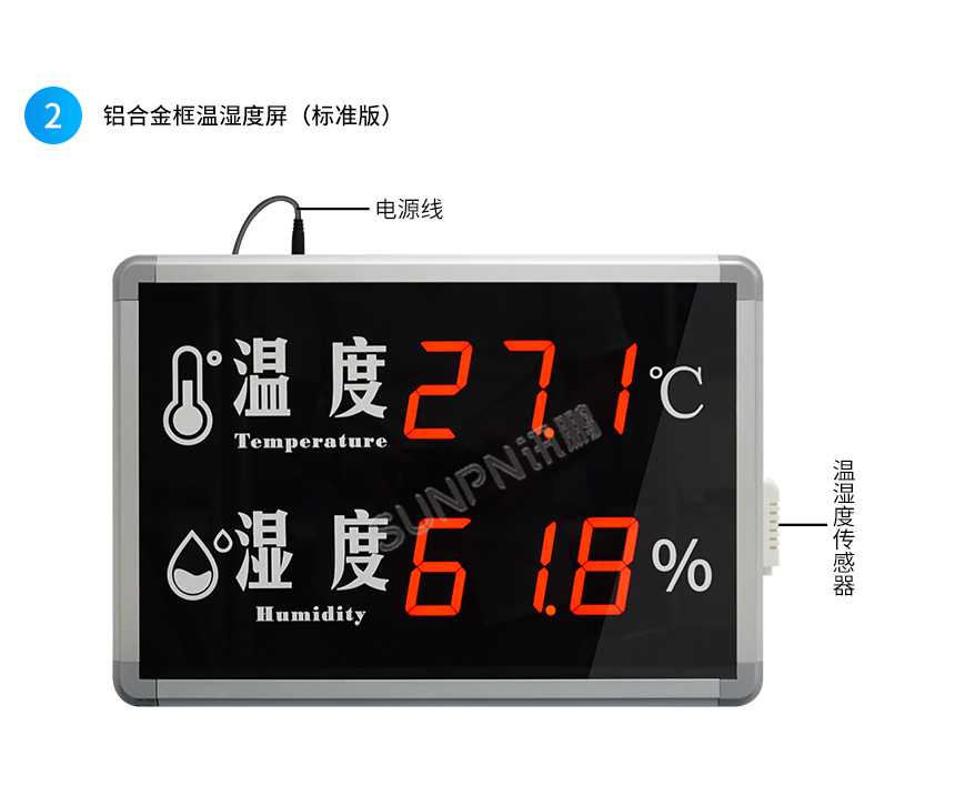 铝合金框温湿度显示屏（标准版））
