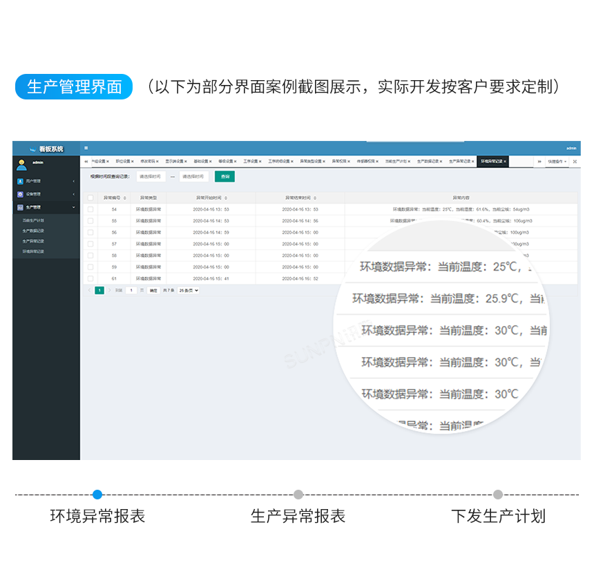 安灯系统生产管理界面