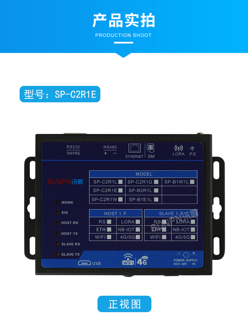 DTU串口网关-正视图