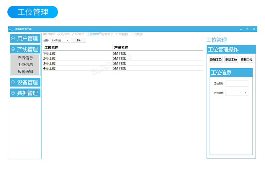 ESD防静电系统管理端软件——工位管理界面