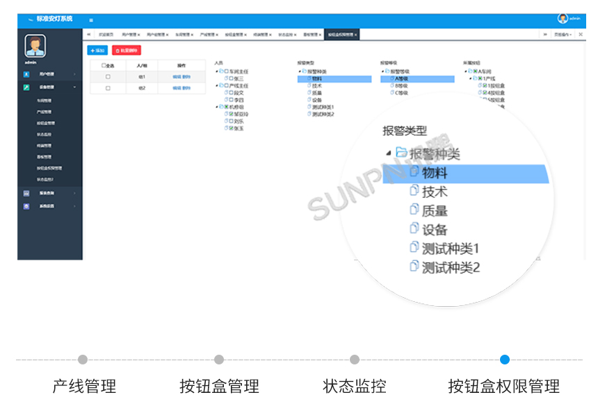 Andon管理系统-按钮盒权限管理