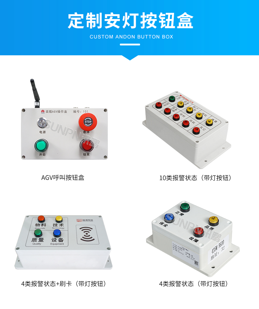 安灯指示灯系统-定制呼叫按钮盒