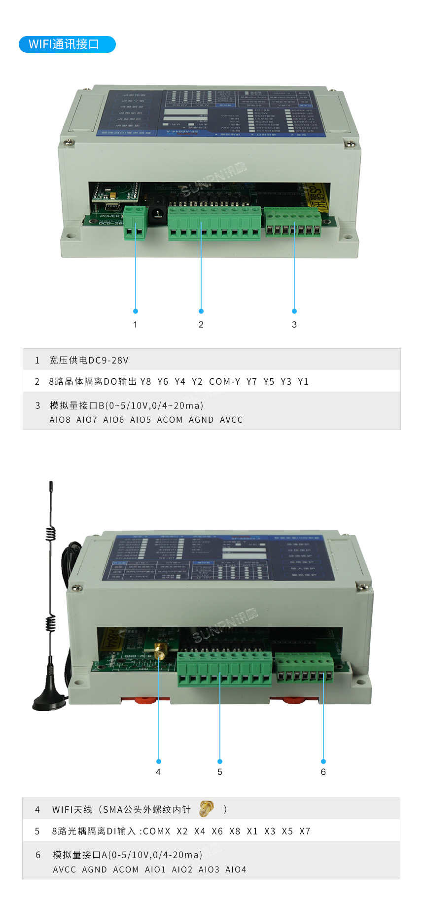 开关量RTU采集模块-WIFI通讯接口