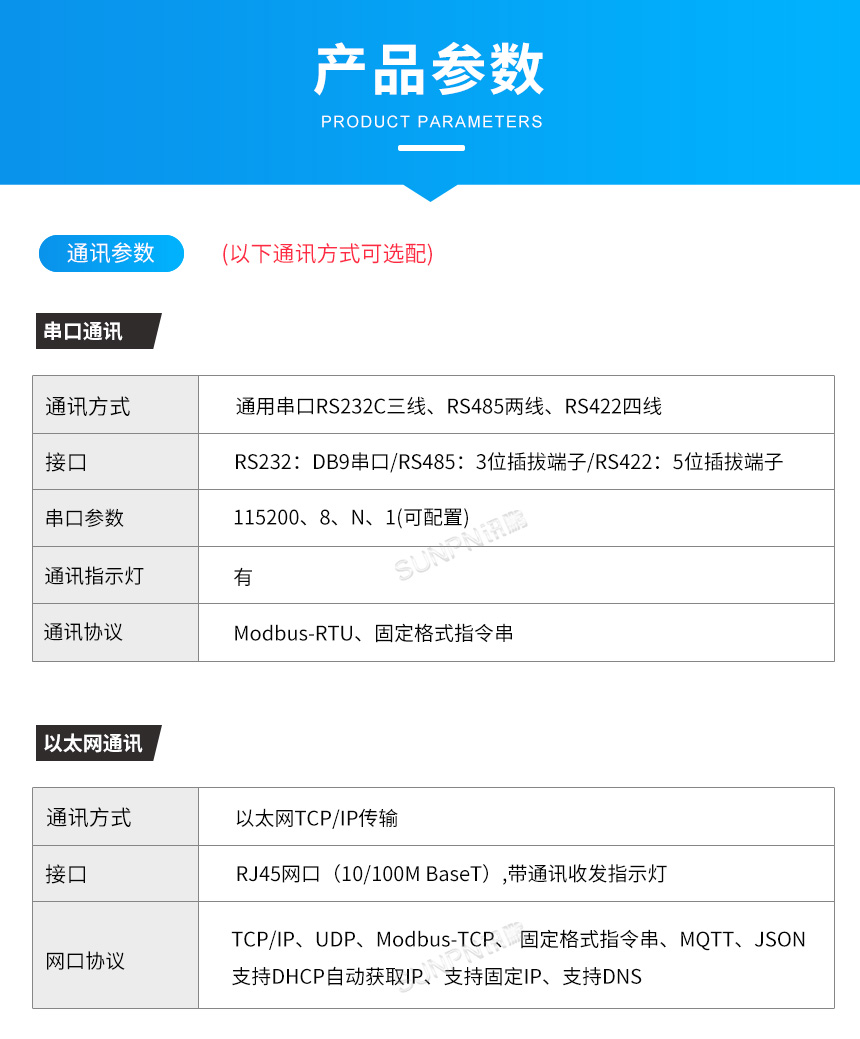 IO数据采集模块-产品参数
