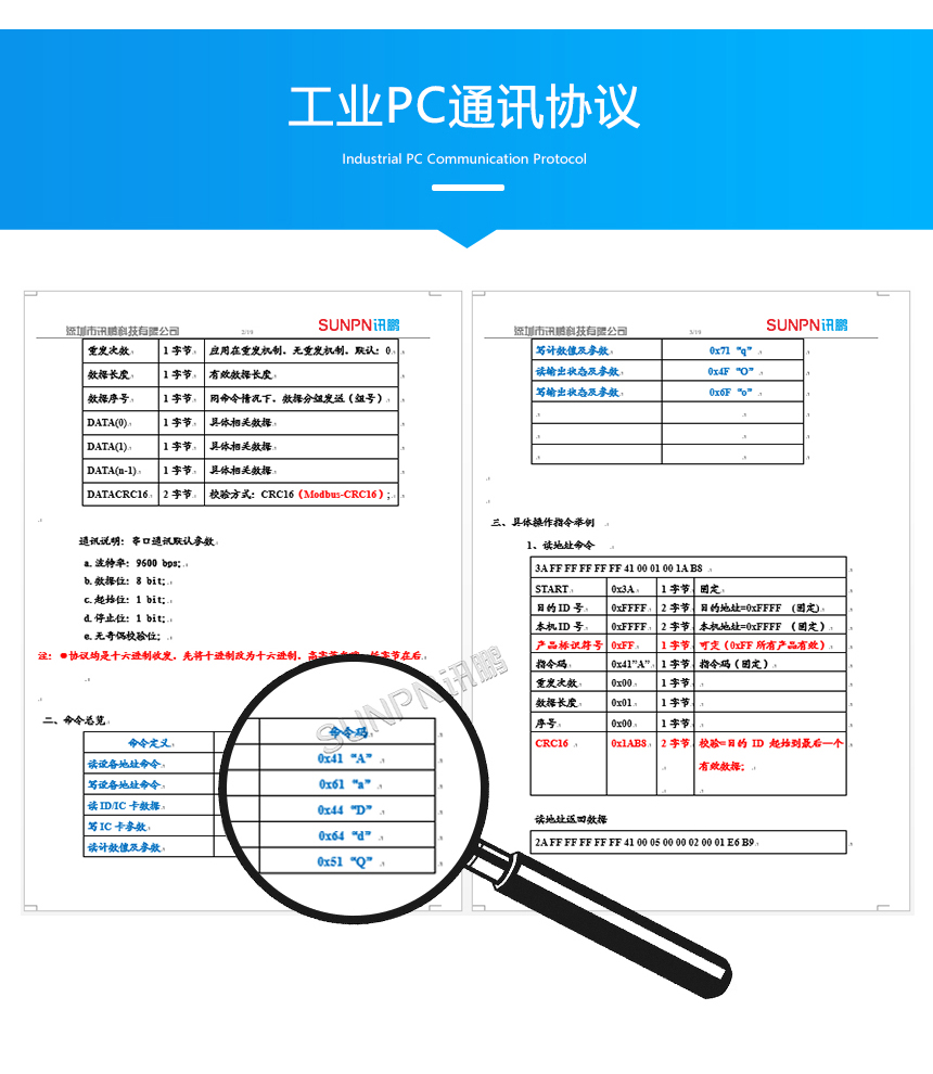 触摸式工控平板-通讯协议