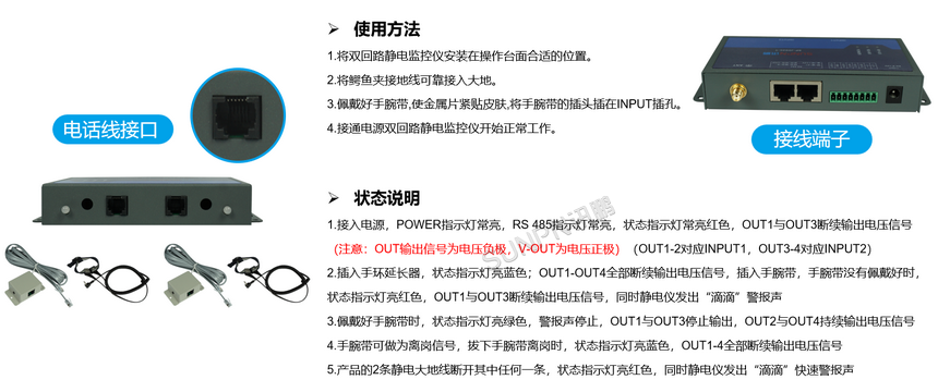 双工位双回路静电监控仪SP-JD02C