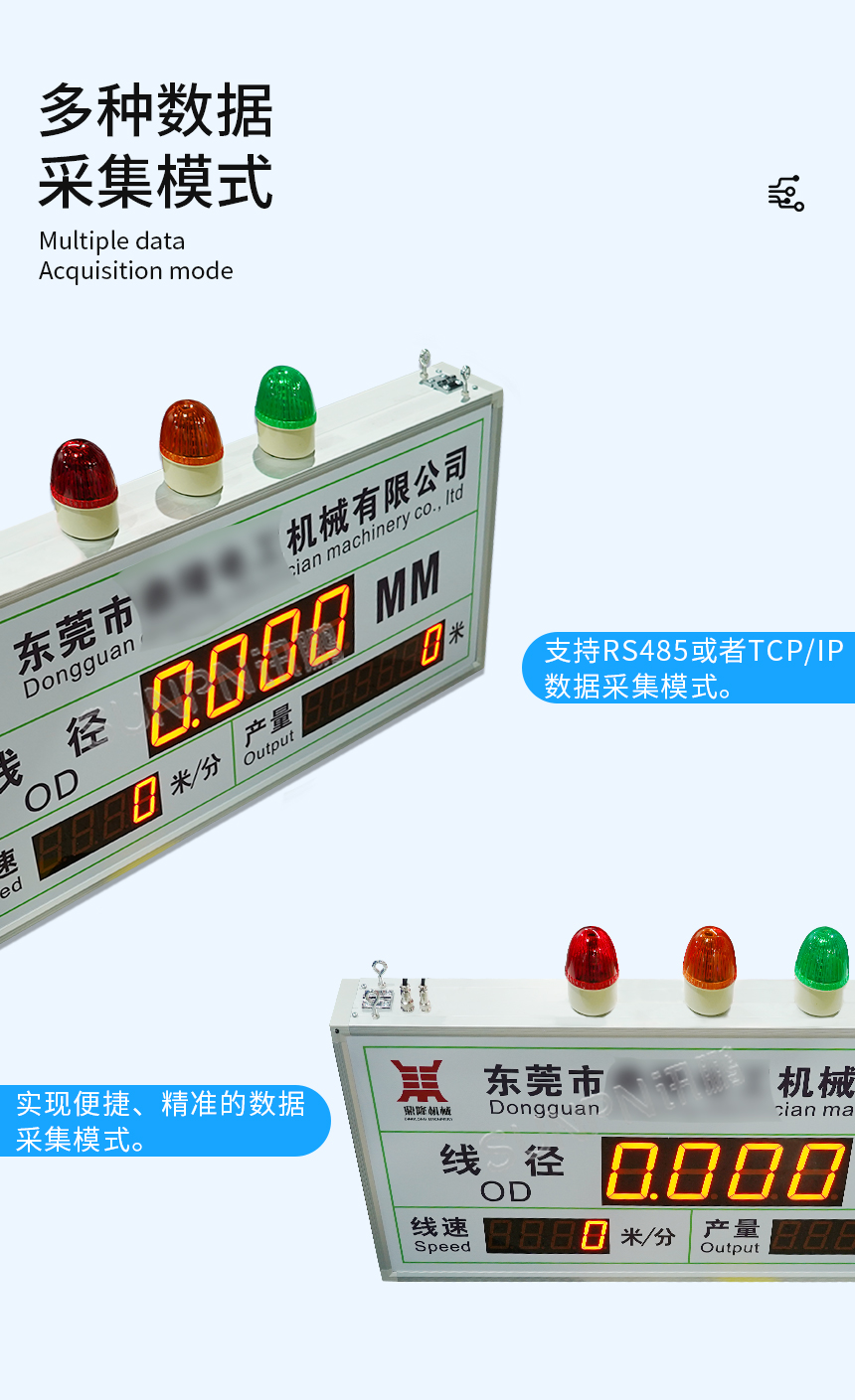 线径电子看板—多种数据采集模式