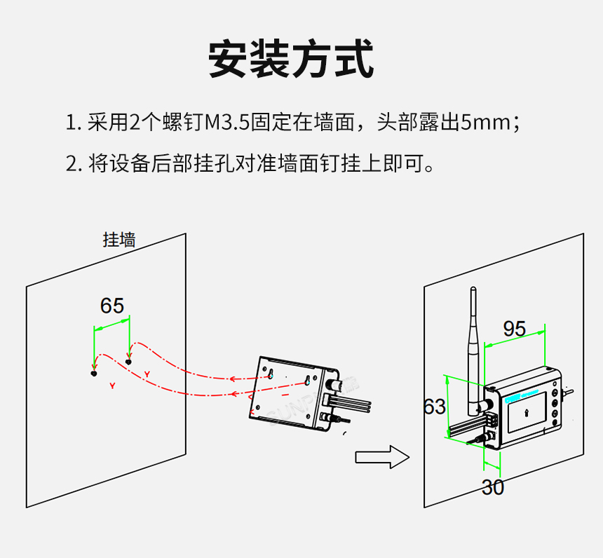 ESD智能温湿度计-安装方式