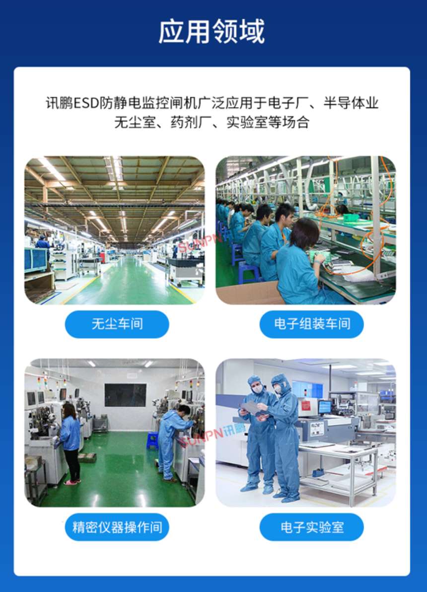 深圳讯鹏科技 ESD 防静电闸机-应用领域
