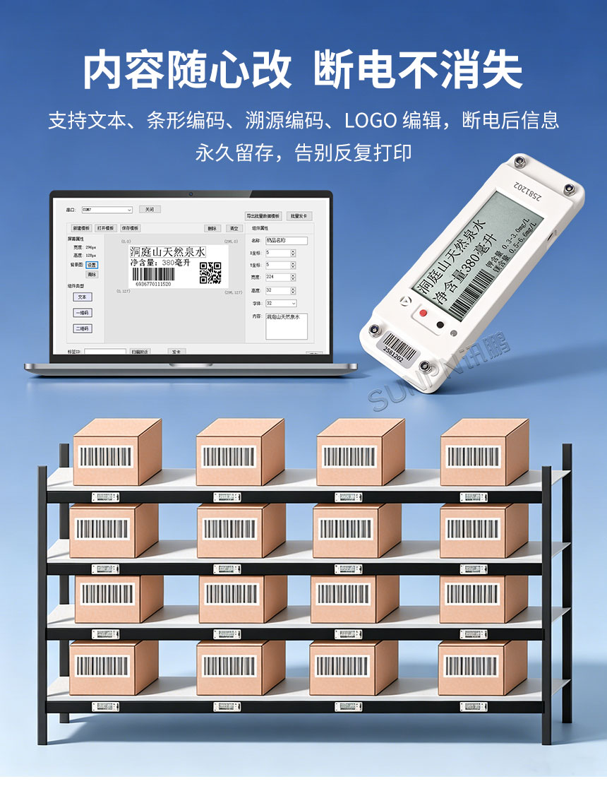 讯鹏科技：墨水屏PTL电子标签-功能说明