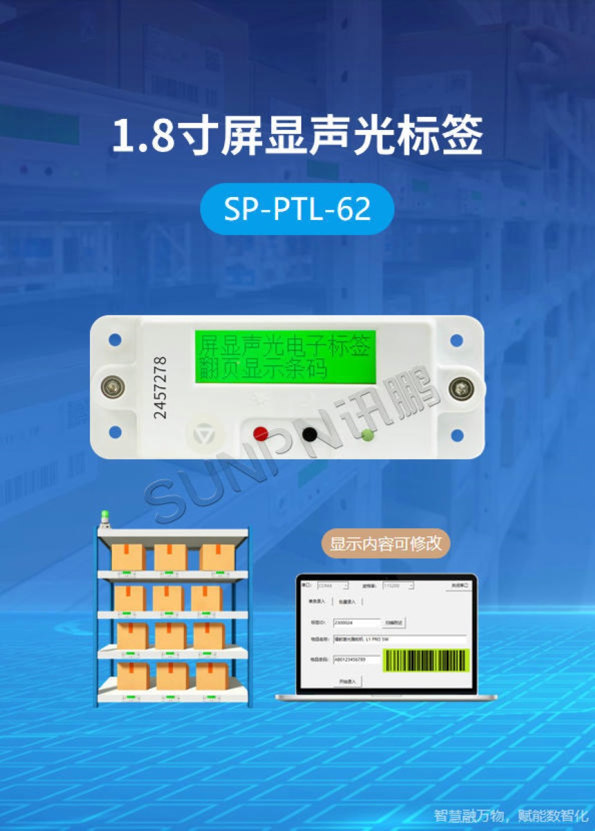 讯鹏科技：1.8寸显屏电子标签